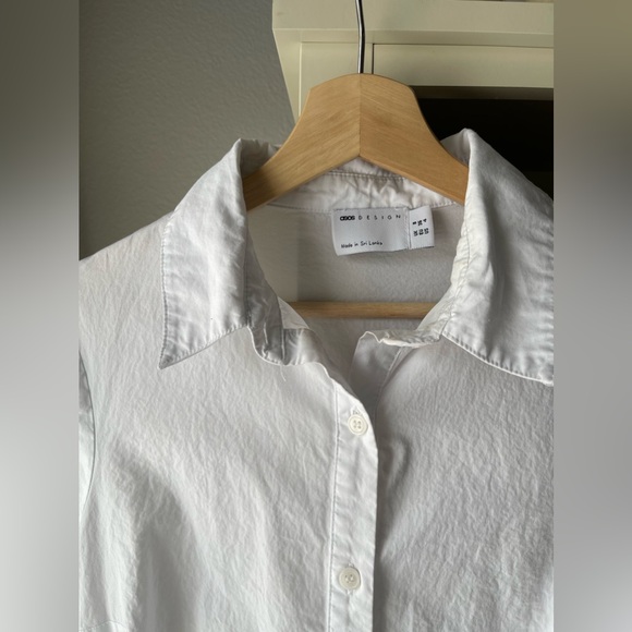 SOLD‼️ASOS cotton mini smock shirt dress in white - Picture 5 of 7